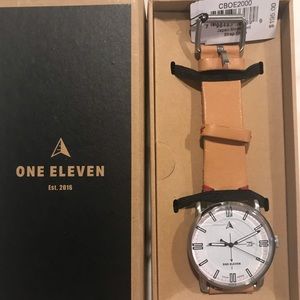 One Eleven Solar Watch with Tan Leather Strap
